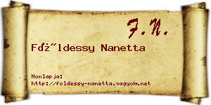 Földessy Nanetta névjegykártya